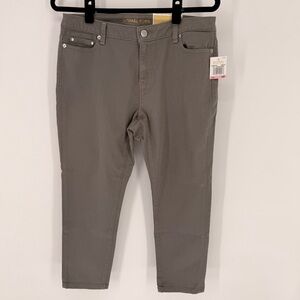 NWT MICHAEL Michael Kors Izzy Cropped Skinny Gray Jeans Size 10P